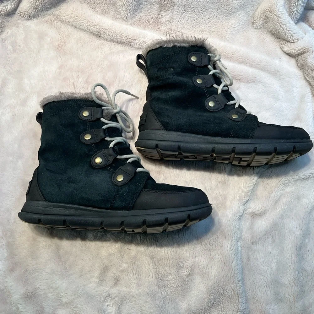 Sorel Boots Women Size 8.5 Joan The Explorer Black - Picture 4 of 5